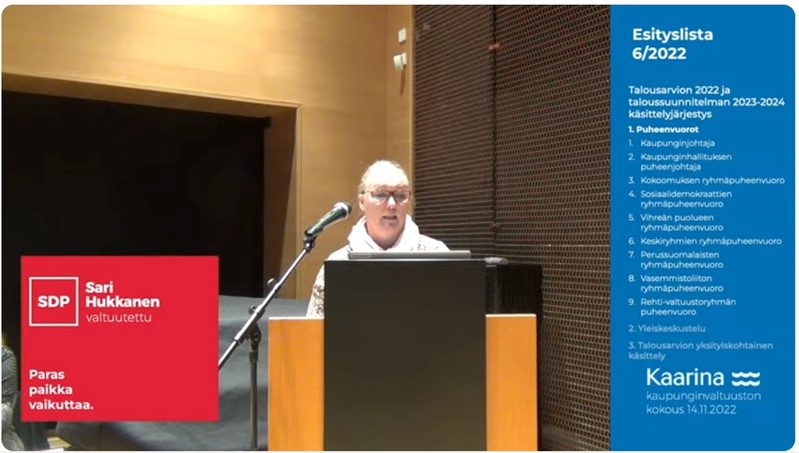 Vuoden 2023 talousarvion ryhmäpuheenvuoro